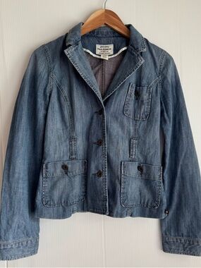 Vintage Polo Ralph Lauren Washed Blue Denim Blazer Jacket
